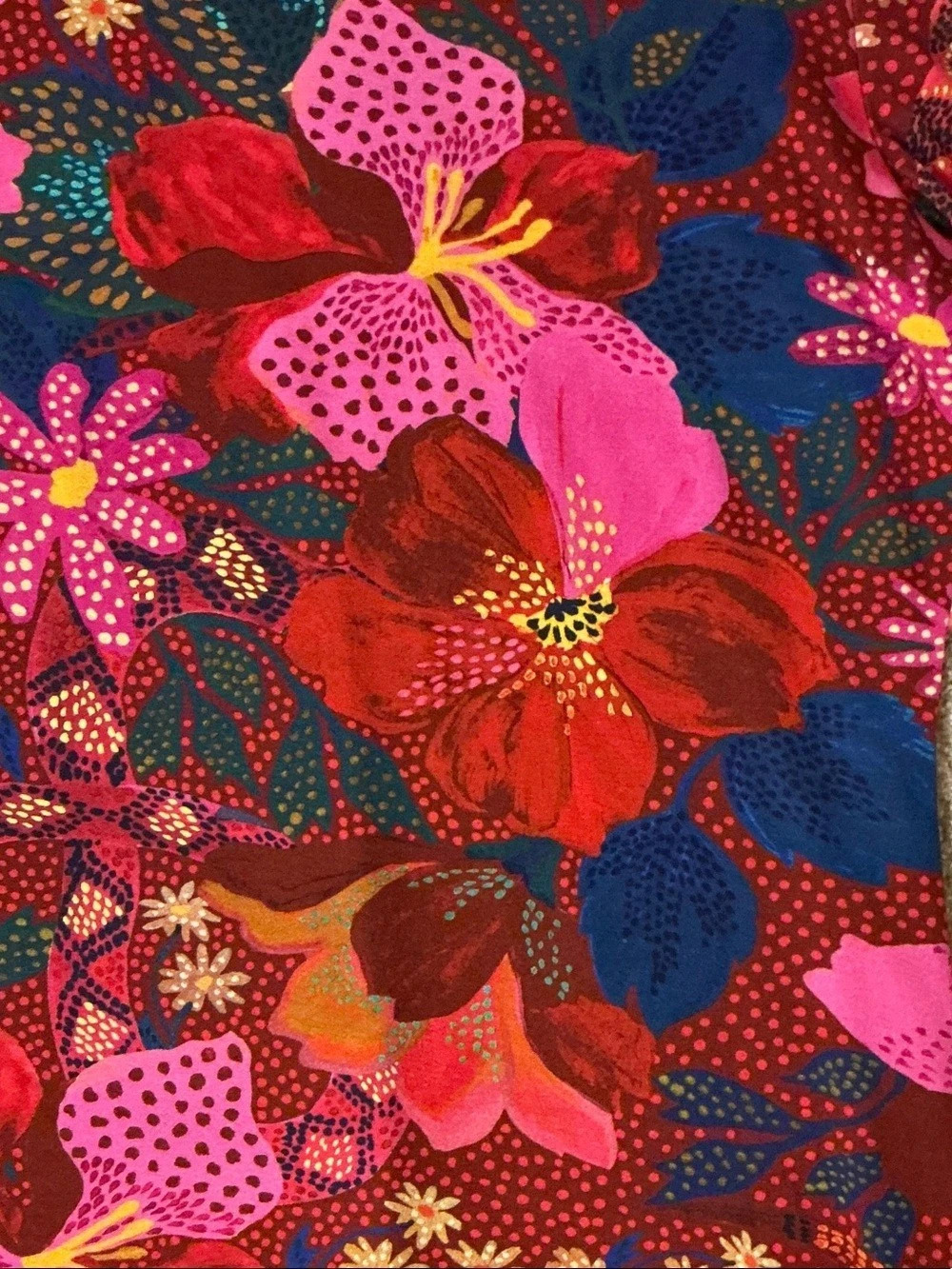 Farm Rio Floral Maxi Dress in Red & Blue Size Medium - Picture 4 of 5